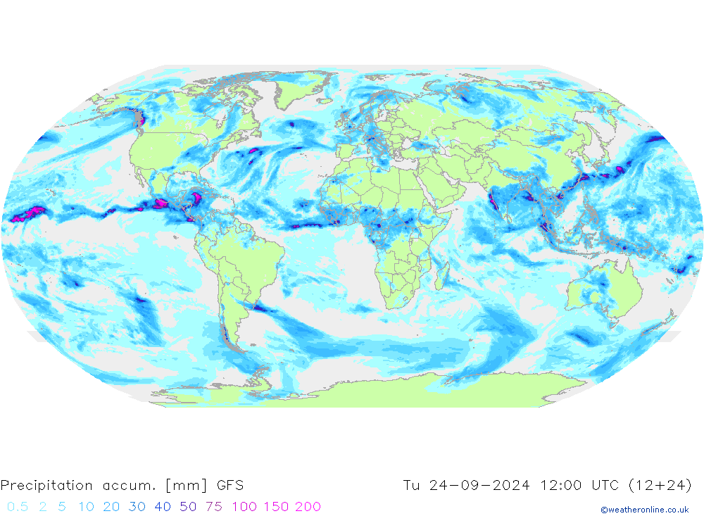 Precipitation accum. GFS Tu 24.09.2024 12 UTC