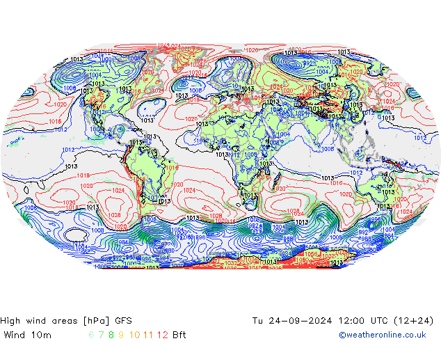 High wind areas GFS Ter 24.09.2024 12 UTC