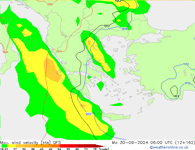 Max. wind velocity GFS Seg 30.09.2024 06 UTC