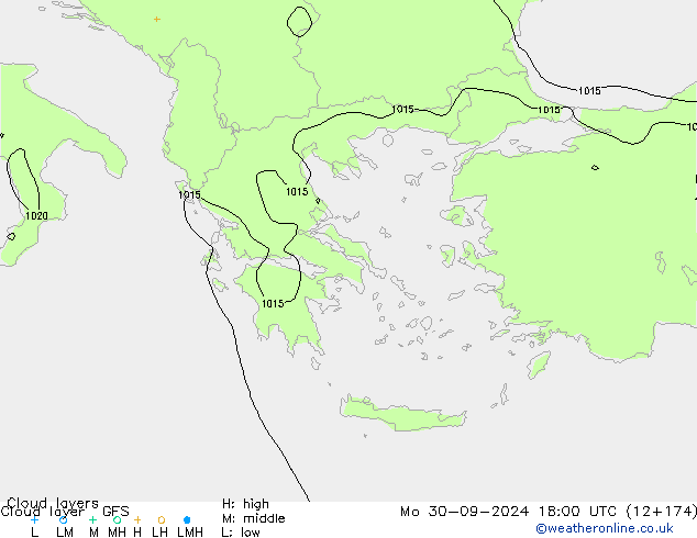 Cloud layer GFS  30.09.2024 18 UTC
