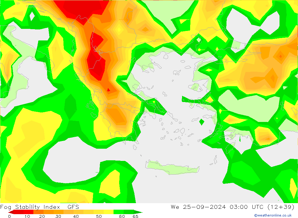 Fog Stability Index GFS wo 25.09.2024 03 UTC