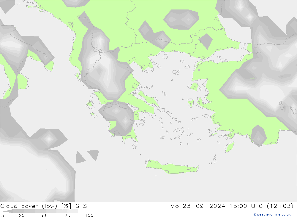 облака (низкий) GFS пн 23.09.2024 15 UTC