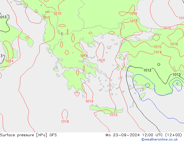 pressão do solo GFS Seg 23.09.2024 12 UTC