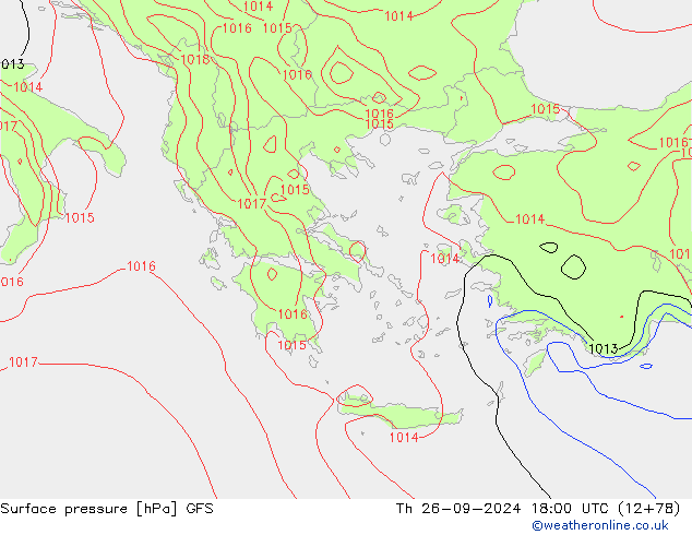 pression de l'air GFS jeu 26.09.2024 18 UTC