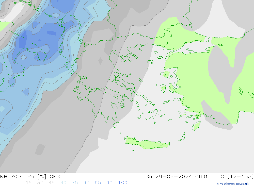 RH 700 hPa GFS Su 29.09.2024 06 UTC