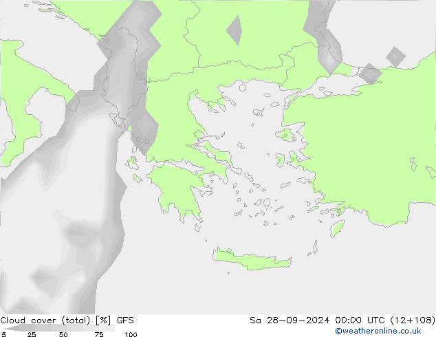 облака (сумма) GFS сб 28.09.2024 00 UTC