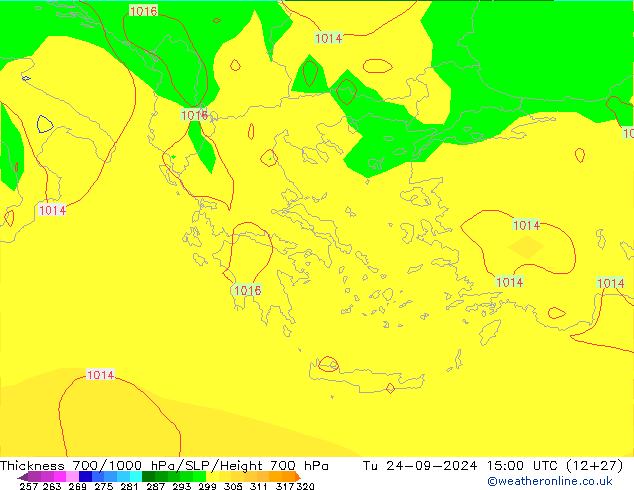 Thck 700-1000 hPa GFS Tu 24.09.2024 15 UTC