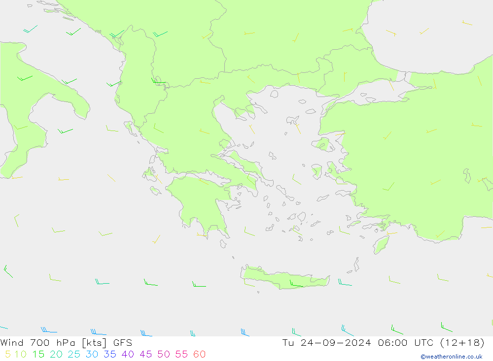 Rüzgar 700 hPa GFS Sa 24.09.2024 06 UTC