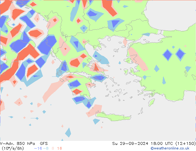V-Adv. 850 гПа GFS Вс 29.09.2024 18 UTC