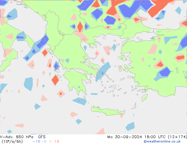 V-Adv. 850 hPa GFS Mo 30.09.2024 18 UTC