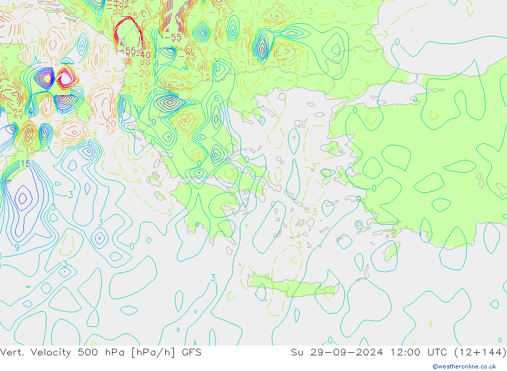 Vert. Velocity 500 hPa GFS Su 29.09.2024 12 UTC