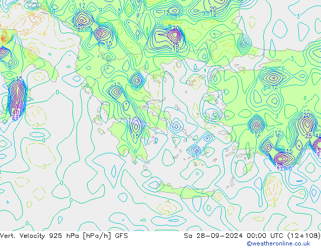 Vert. Velocity 925 hPa GFS so. 28.09.2024 00 UTC