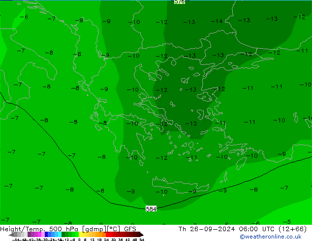 Z500/Rain (+SLP)/Z850 GFS czw. 26.09.2024 06 UTC