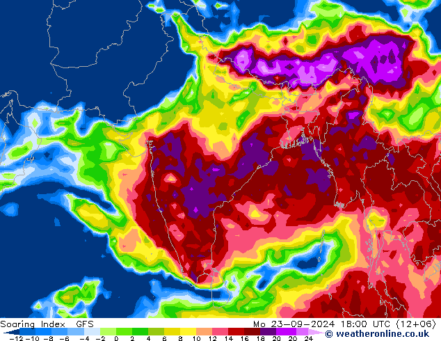 Yükselme İndeksi GFS Pzt 23.09.2024 18 UTC