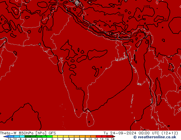 Theta-W 850hPa GFS Tu 24.09.2024 00 UTC