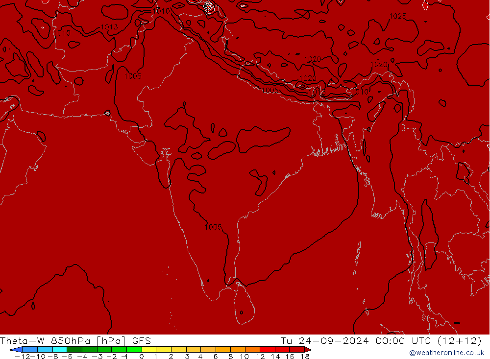 Theta-W 850hPa GFS  24.09.2024 00 UTC