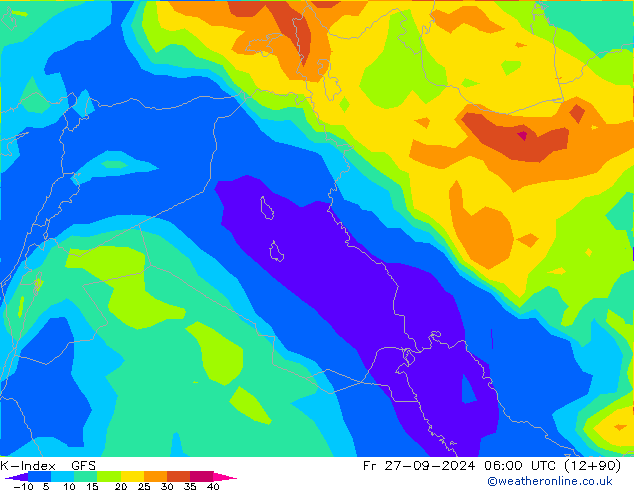 K-Index GFS ven 27.09.2024 06 UTC