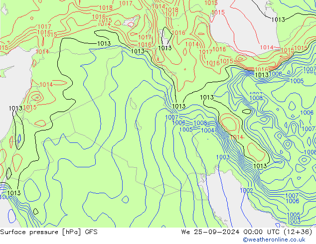 GFS: St 25.09.2024 00 UTC