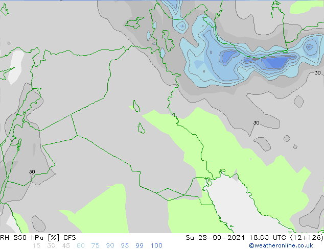 RV 850 hPa GFS za 28.09.2024 18 UTC