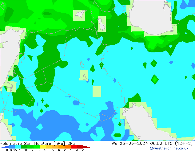 Volumetric Soil Moisture GFS  25.09.2024 06 UTC