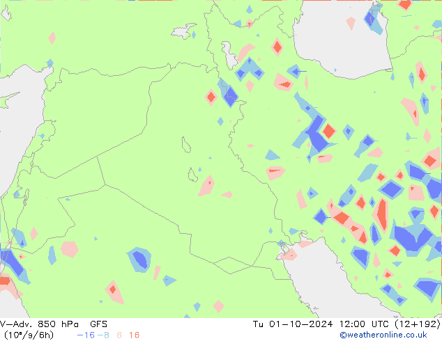 V-Adv. 850 hPa GFS Tu 01.10.2024 12 UTC