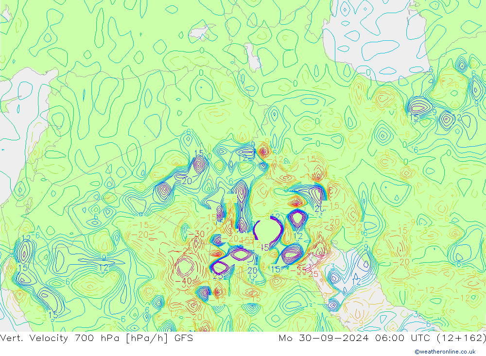 Vert. Velocity 700 гПа GFS пн 30.09.2024 06 UTC