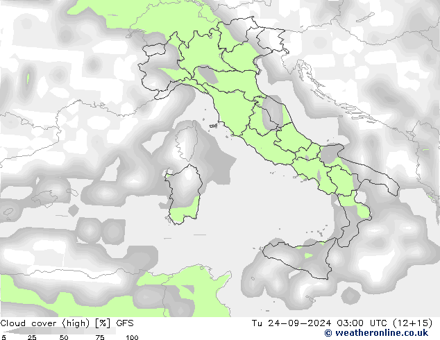 Bewolking (Hoog) GFS di 24.09.2024 03 UTC