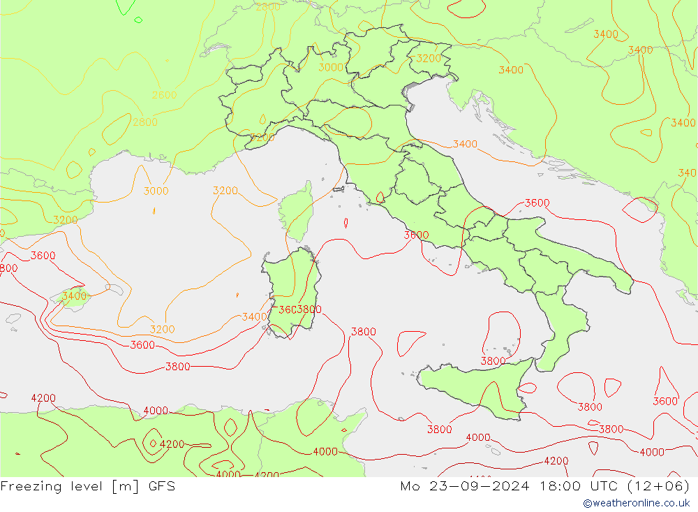 Donma Seviyesi GFS Pzt 23.09.2024 18 UTC