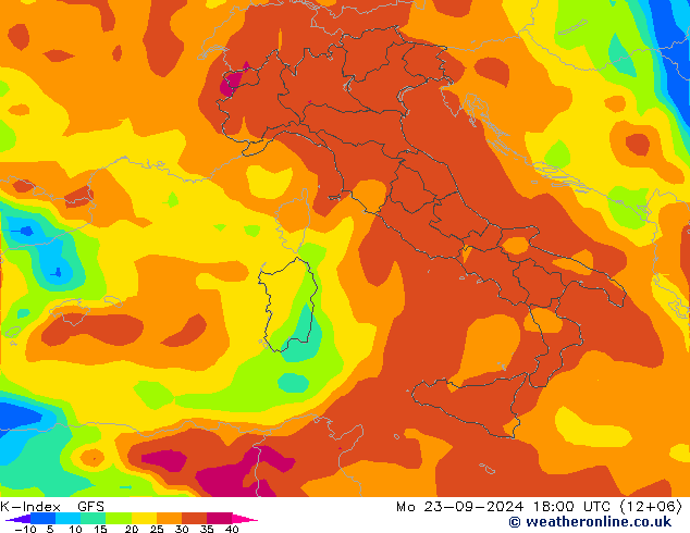 K-Index GFS lun 23.09.2024 18 UTC