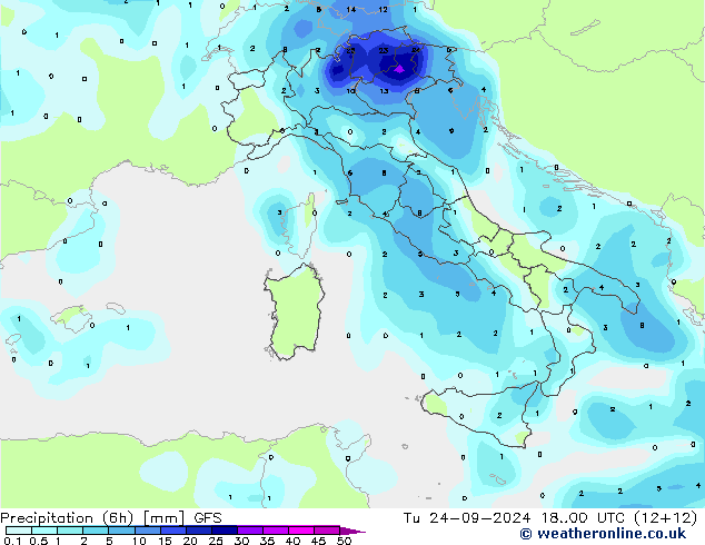 Z500/Rain (+SLP)/Z850 GFS Ter 24.09.2024 00 UTC