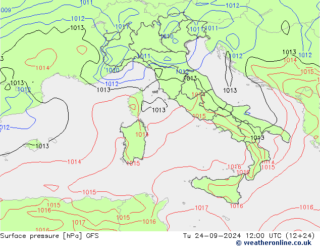 GFS: Ter 24.09.2024 12 UTC