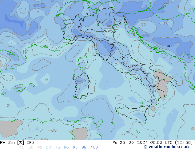 2m Nispi Nem GFS Çar 25.09.2024 00 UTC