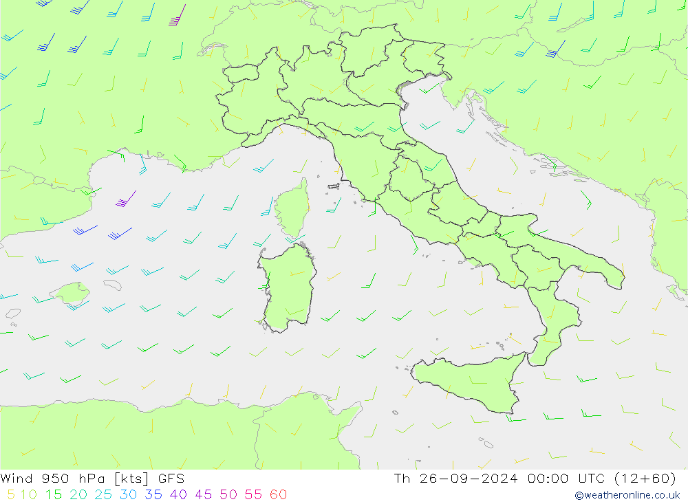 Wind 950 hPa GFS Th 26.09.2024 00 UTC