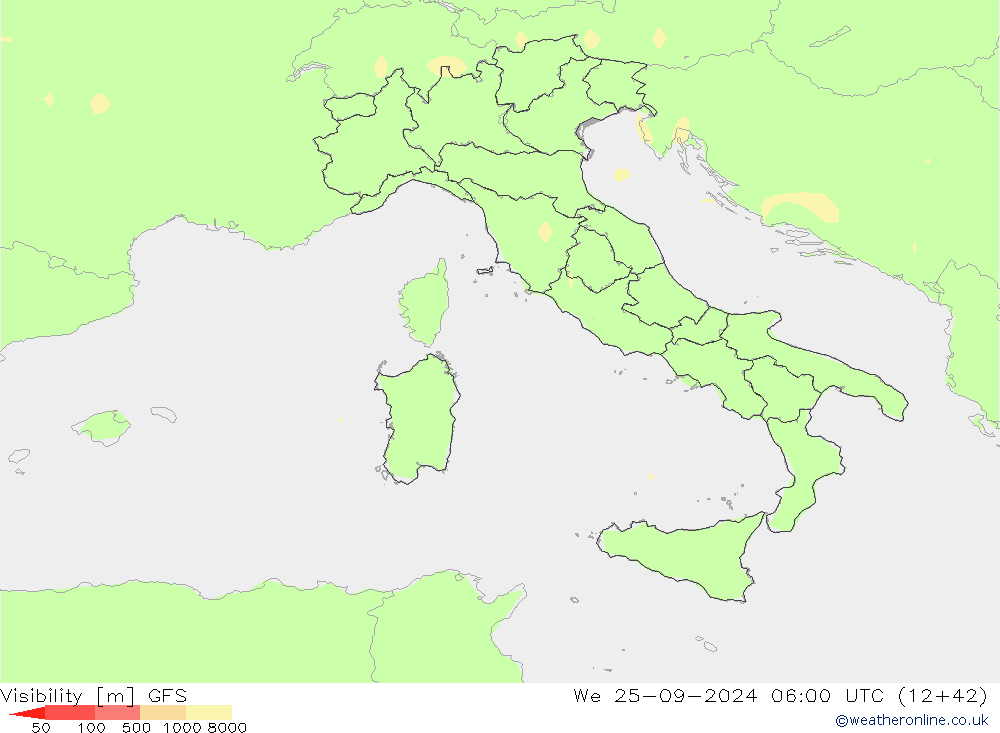 Visibility GFS We 25.09.2024 06 UTC