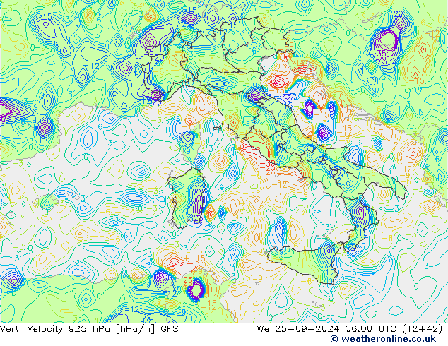 Vert. Velocity 925 hPa GFS Mi 25.09.2024 06 UTC