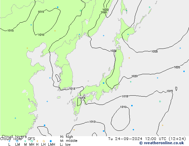 Cloud layer GFS Ter 24.09.2024 12 UTC