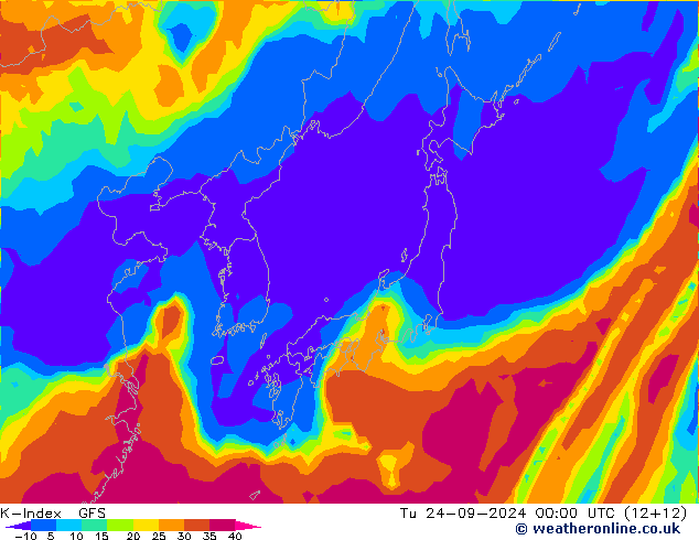 K-Index GFS Tu 24.09.2024 00 UTC