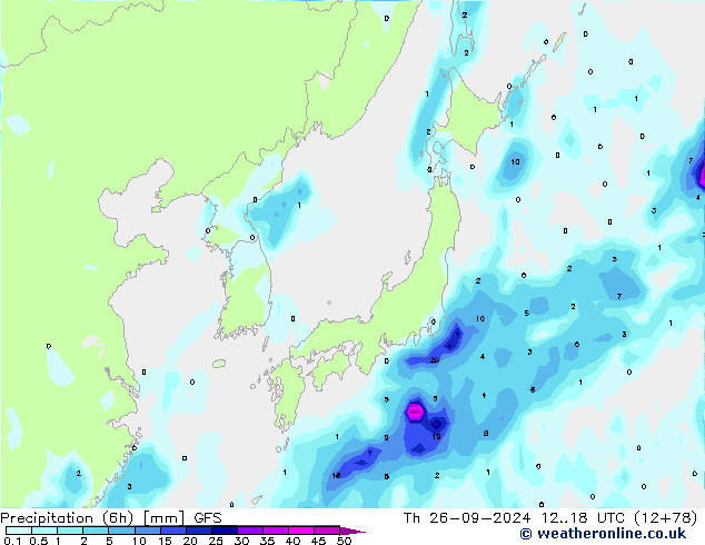 Z500/Rain (+SLP)/Z850 GFS jeu 26.09.2024 18 UTC