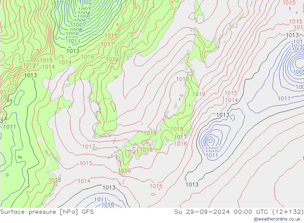 приземное давление GFS Вс 29.09.2024 00 UTC