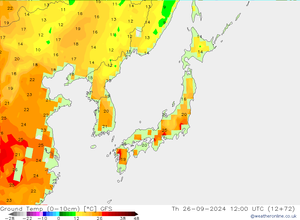 Temp. 10cm GFS do 26.09.2024 12 UTC