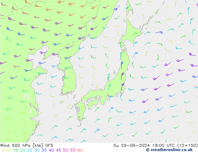 Wind 500 hPa GFS Su 29.09.2024 18 UTC