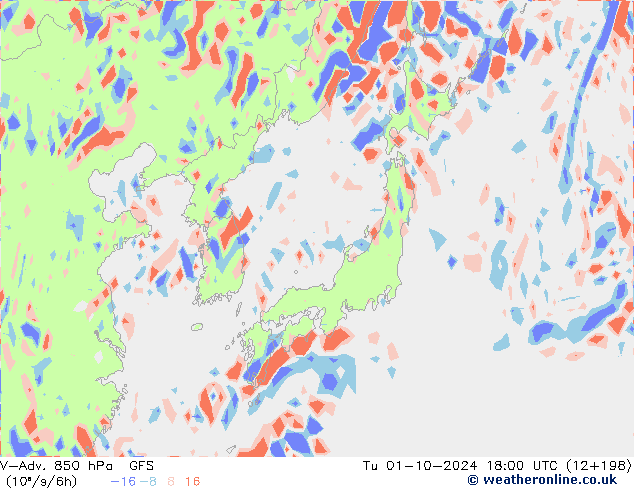 V-Adv. 850 hPa GFS mar 01.10.2024 18 UTC