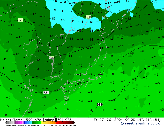 Z500/Rain (+SLP)/Z850 GFS  27.09.2024 00 UTC