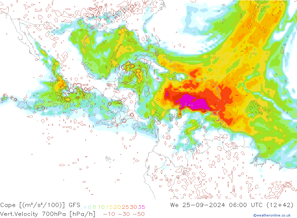 Cape GFS We 25.09.2024 06 UTC