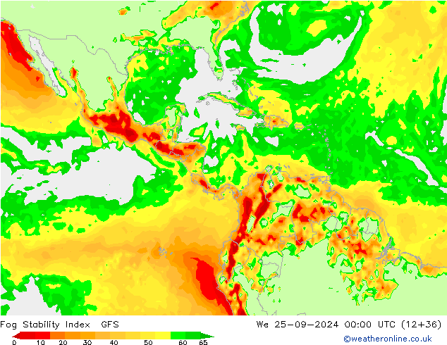 Fog Stability Index GFS We 25.09.2024 00 UTC