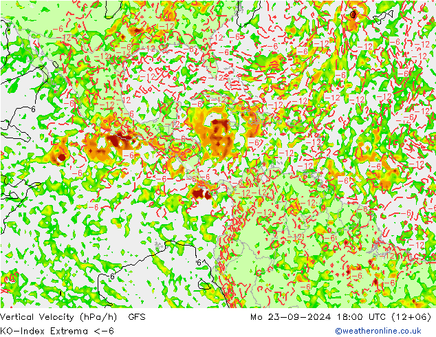 Convection-Index GFS lun 23.09.2024 18 UTC