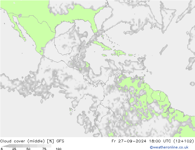 Cloud cover (middle) GFS September 2024