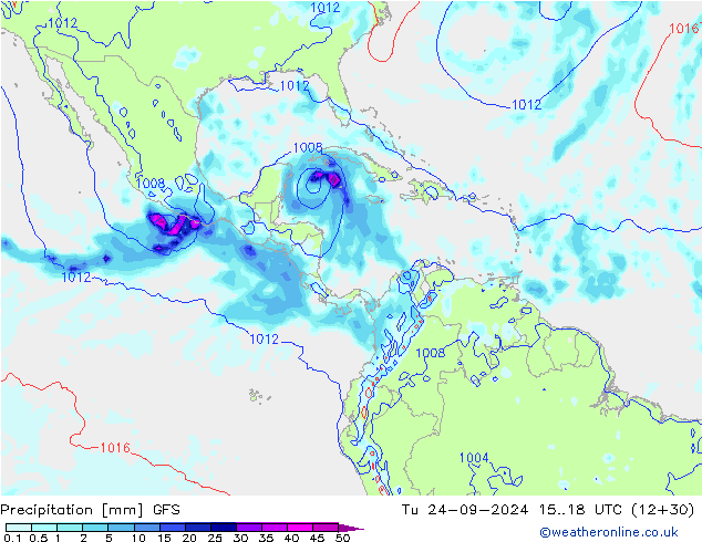 precipitação GFS Ter 24.09.2024 18 UTC