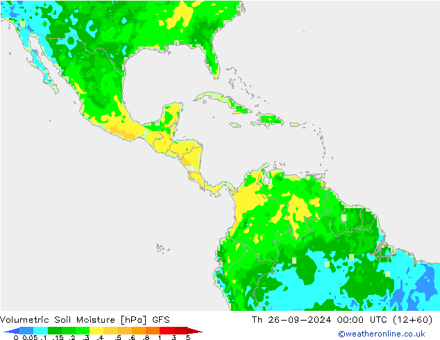 Volumetrisch bodemvocht GFS do 26.09.2024 00 UTC