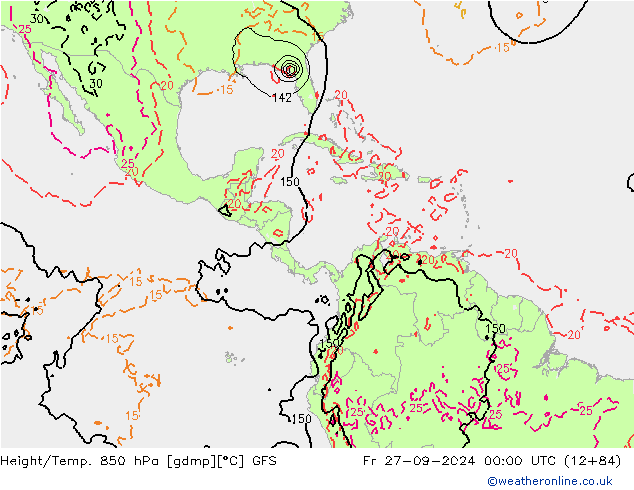 Z500/Rain (+SLP)/Z850 GFS пт 27.09.2024 00 UTC